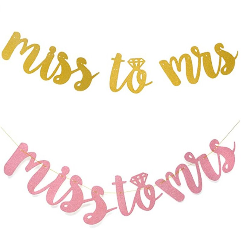 Glitter Goud Miss Aan Mevrouw Banner Voor Vrijgezellenfeest, Verloving Partij, Bachelorette Party Decoraties (Goud, rose Goud)