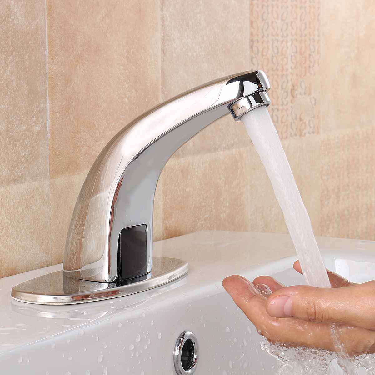 Sink Mixers Sensor Cold Bathroom Automatic Touch Free Faucets Water Saving Inductive Electric Water Tap Mixer Battery Power