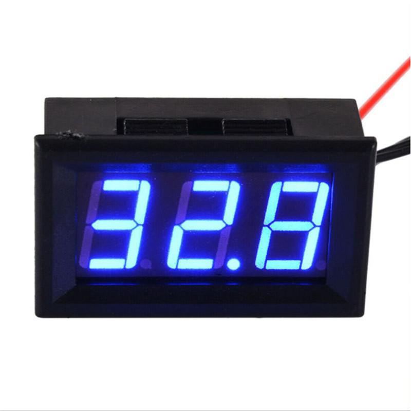 DC 12V Mini Digital LED Thermometer for Car Temperature Monitor Panel Meter Measuring Range -40-65C with Temperature Probe: C