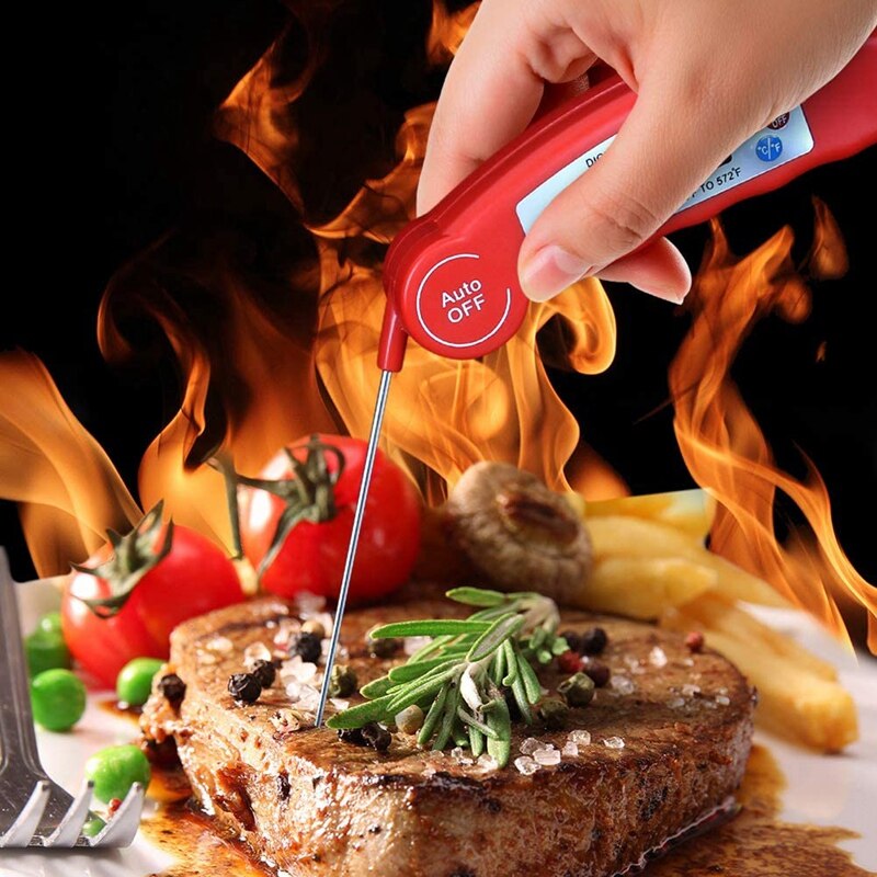 Direct afleesbare vleesthermometer - beste ultrasnelle thermometer met kalibratie voor keuken, koken, grillen en barbecueën