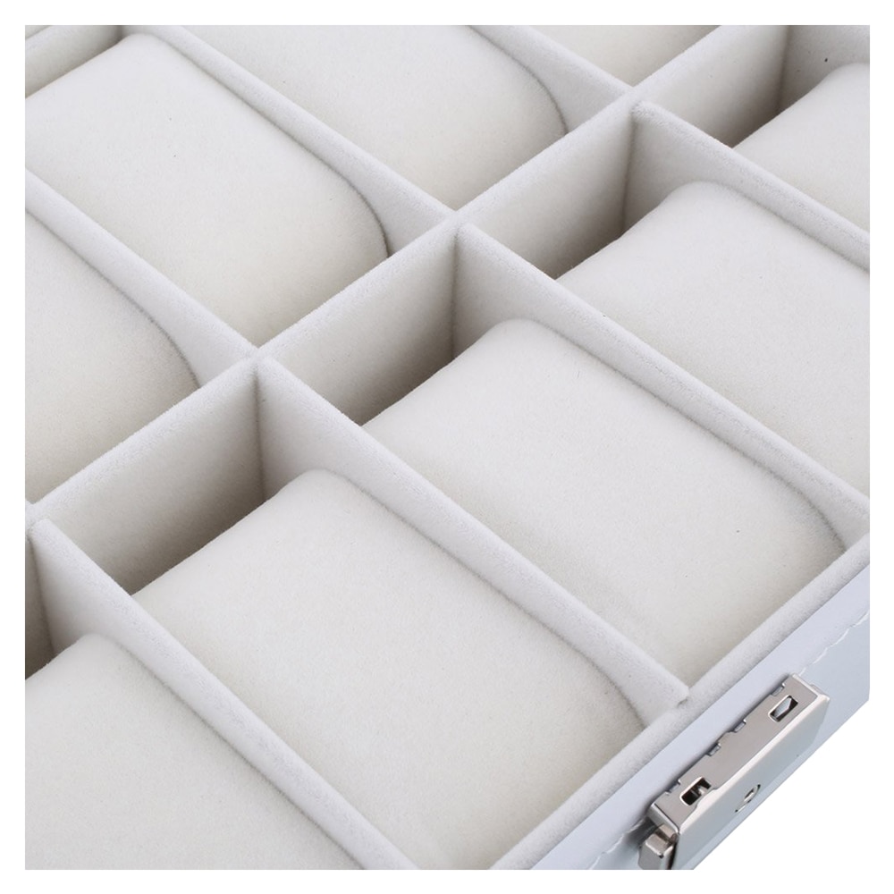 Watch Display Storage Box Case (White, 12 Grids)