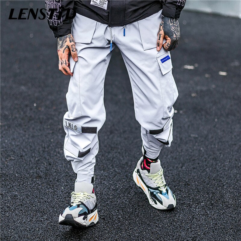 Pantaloni Cargo Y2K Harajuku Uomo – Vita Alta, Multitasche, Baggy, Con Cuciture Bianche, Per Streetwear, Palestra E Moto