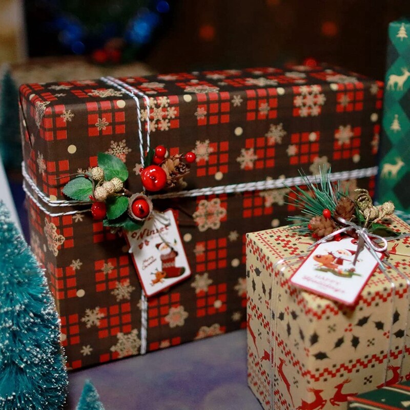 Wrapping Paper Sheets,For Christmas Birthday Party Wrapping Paper Set of 8 Wrap Papers Wrapping Paper