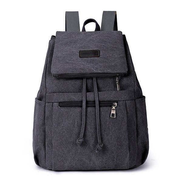 QINRANGUIO femmes sac à dos femme toile sac à dos femmes grande capacité sacs d'école voyage sacs à dos pour femmes Mochilas: Black