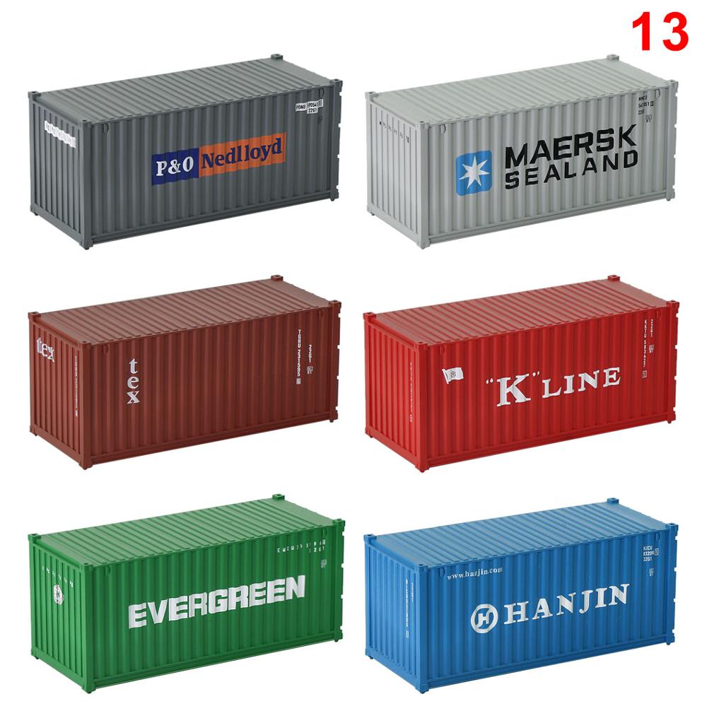 3pcs/6pcs Mixed Different 20ft Freight Container HO Scale Model Train Accessories 1:87 20 Foot Container C8726: 13-6pieces