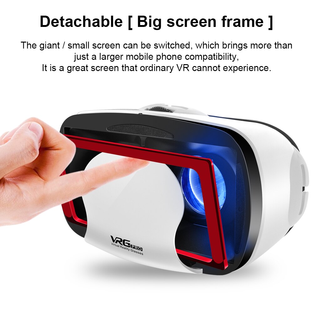 Gafas de realidad Virtual VRG Pro 3D, de 5-7 pulgadas, con pantalla completa de 120 grados, gafas de realidad Virtual de gran angular para iPhone y XiaoMi