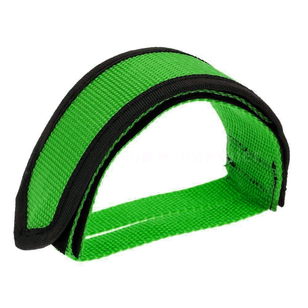 1 paire Nylon vélo pédale sangles orteil pince pied sangle ceinture adhésif vélo pédale bande fixe engrenage vélo cyclisme couverture accessoires: green