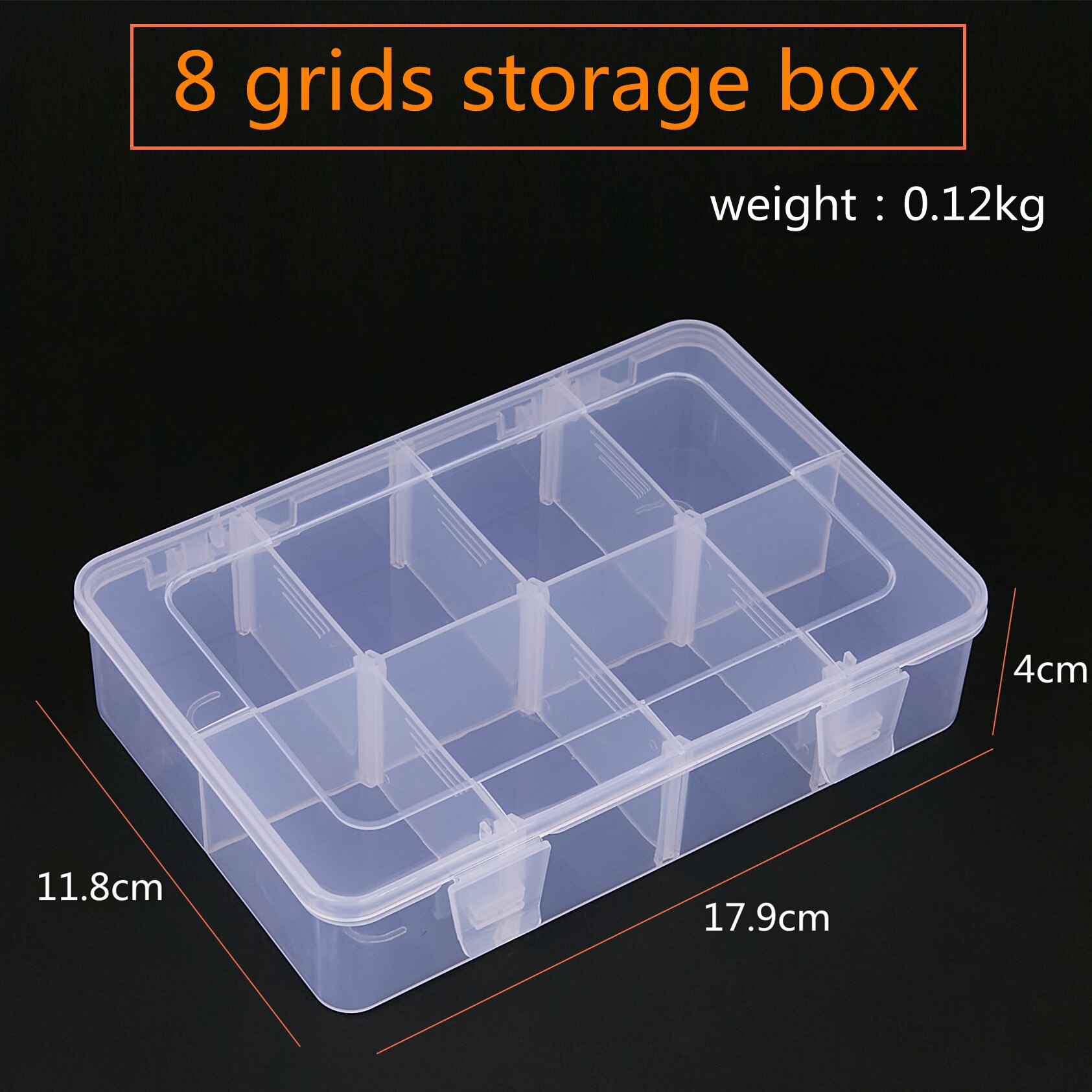 Adjustable Organizer Grids Storage Container Compartment Plastic Storage Box Component Screw Holder Case Display Container: 8 grids storage box