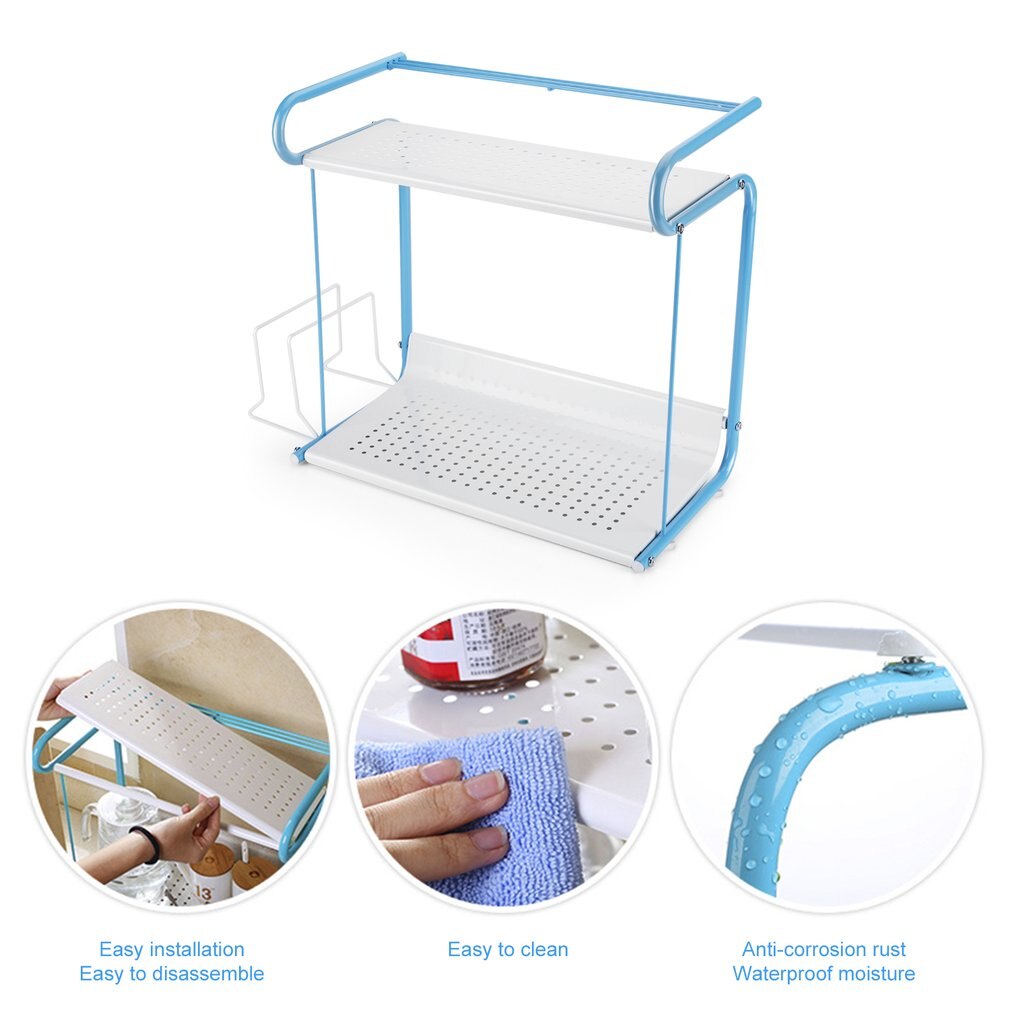 Multifunction 2 Tier Storage Bottles Rack Double L... – Grandado