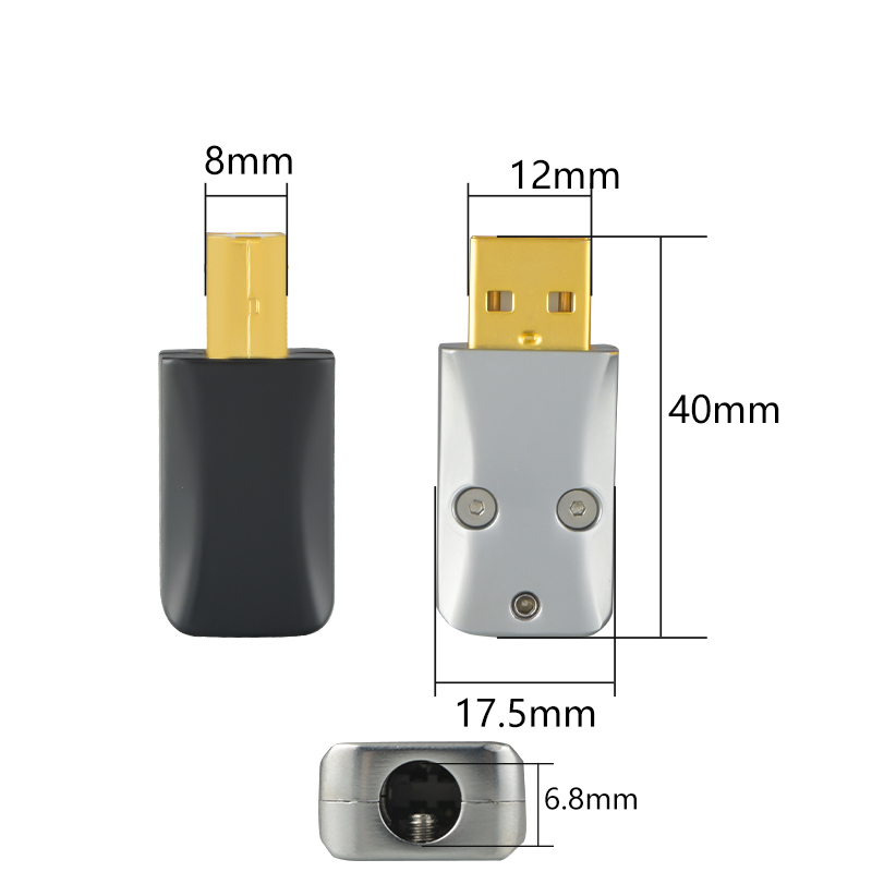 HiFi Audio USB Data Cable DIY Type A Type B USB A USB B USB 2.0 Connector Jack Tail Sockect Connector Port Sockect Metal Casing
