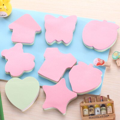 cute kawaii novelty memo pad sticky Notepaper note star love heart house butterfly bear sticker office school supplies