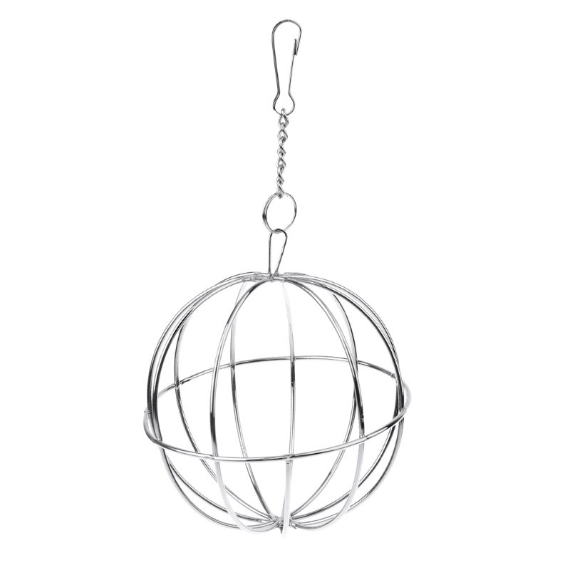 Stainless Steel Round Feeder Automatic Feeding Hanging Hay Ball Hamster Rat Rabbit Pet Toy