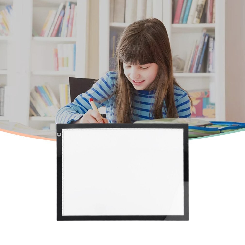 Tablet LED Tracing Light Box Ultra Thin Stepless Dimmable Brightness Artcraft Light Table Pad Board with Scale