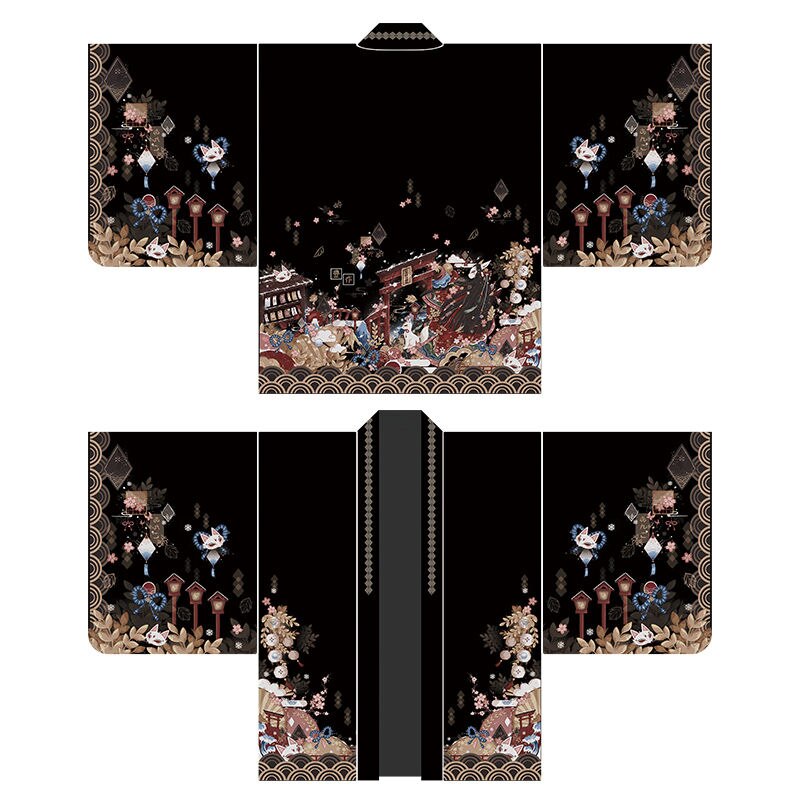 Elskere japansk stil kimono harajuku mænd kvinder cardigan badekåbe traditionelt japansk tøj asiatisk tøj skjorte top kimono