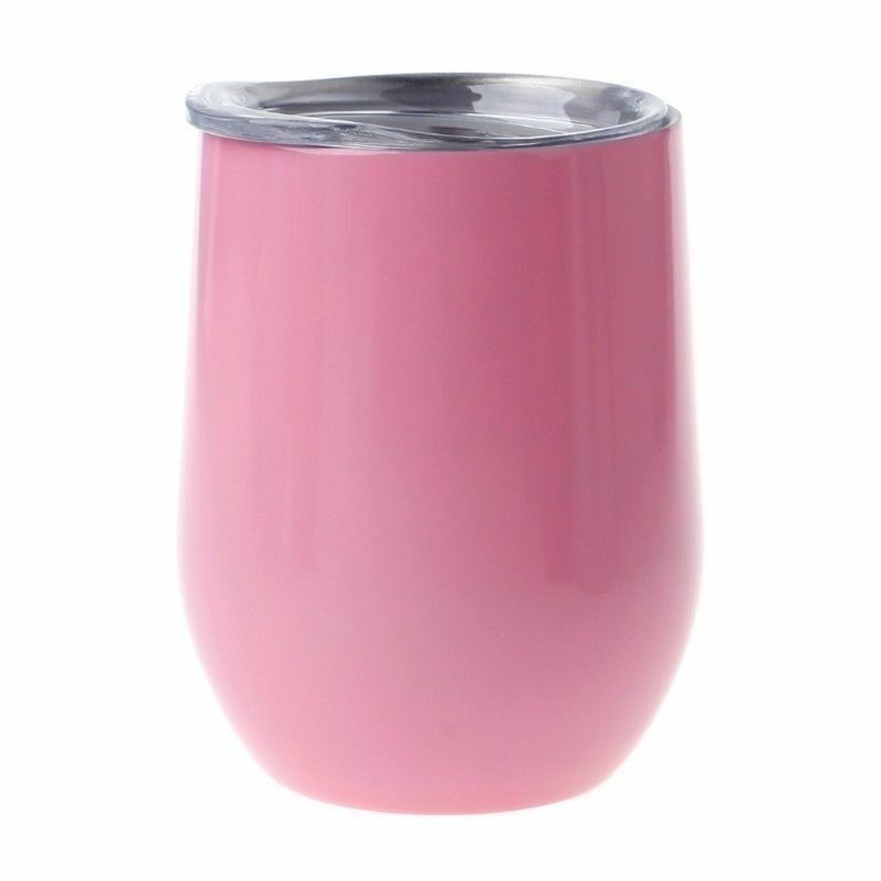 Egg type vinkopp tumbler rustfritt stål metall beger krus med lokk: A1