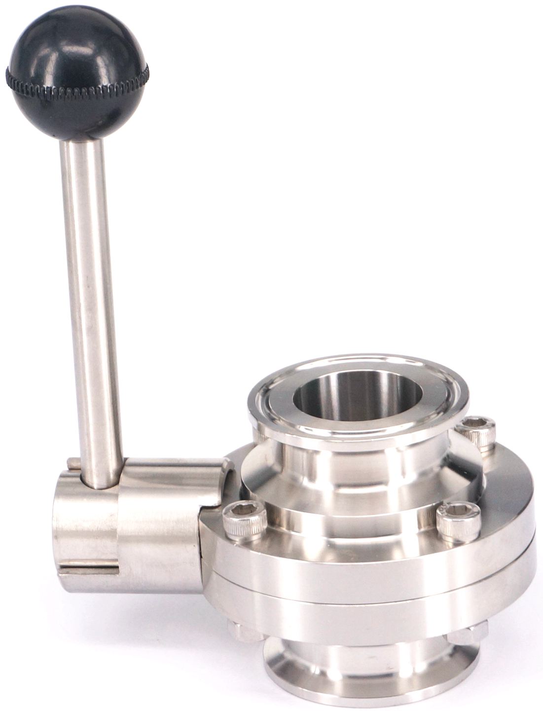 Fit Tube OD 19-51mm Tri Clamp 1.5" 2" 304 Stainless Steel Sanitary Ferrule Butterfly Valve HomeBrew Beer Dairy