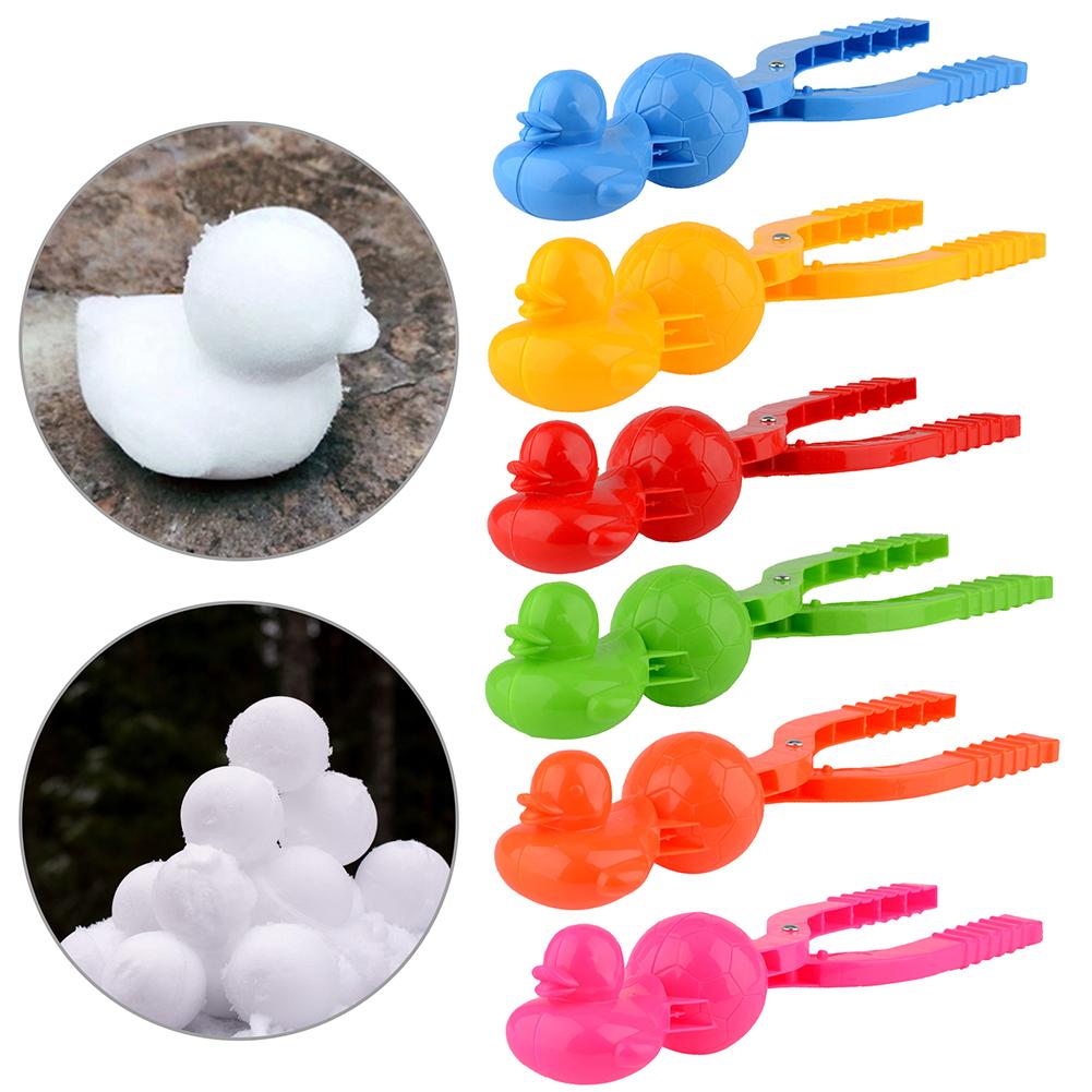 Winter 3D Eend Voetbal Sneeuwbal Maker Sandball Maker Clip Leuke Vorm Kids Outdoor Sneeuw Zand Maken Mold Speelgoed Tool