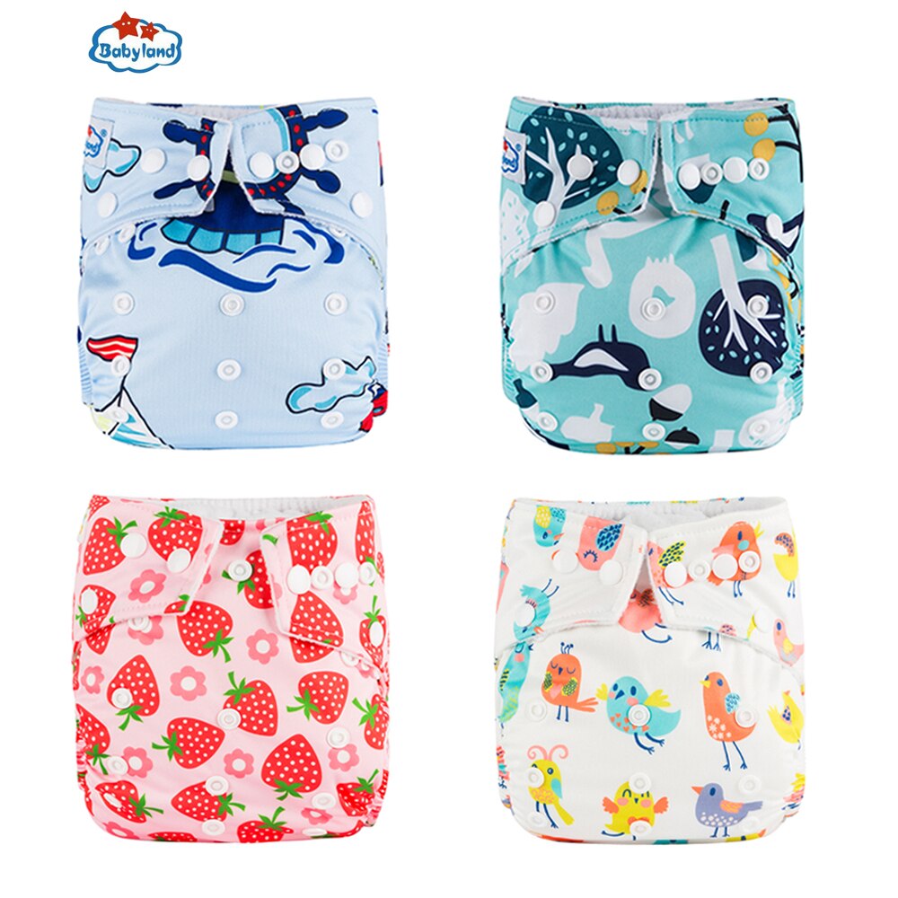 Babyland 4 Stks/pak Wasbare Luier Broek Pocket Luier Herbruikbare Luiers 3-15Kg Baby Ondergoed Dag &amp; Nacht Luier: Oranje