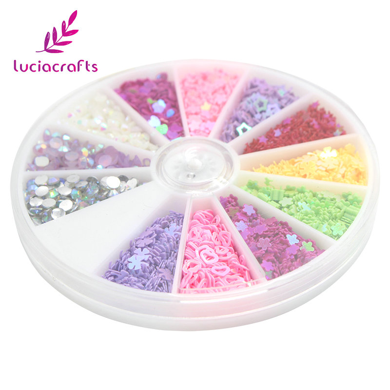 Lucia Ambachten Willekeurige Gemengde Kleur Combinatie Van 8.5G Regenboog Cup Pailletten + 150 Pcs Strass Party/Bruiloft Confetti f1011