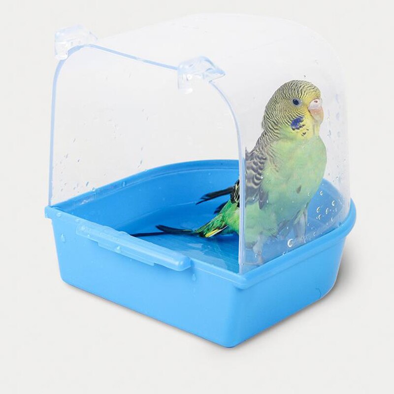 7 farben Vogel Badewanne Kunststoff Dusche Zimmer Papagei Reinigung Werkzeug Hängen Vogelbad Badewanne Wellensittich Wasser Oder Sand Schlecht Lieferungen