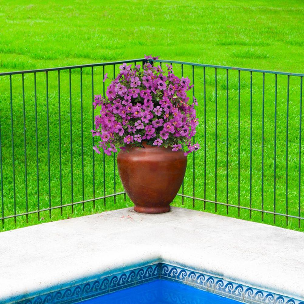 Artificial Stake Uv Resistant Artificial Flowers with Stakes for Indoor Outdoor Garden Porch Patio Wedding Party Decor Faux