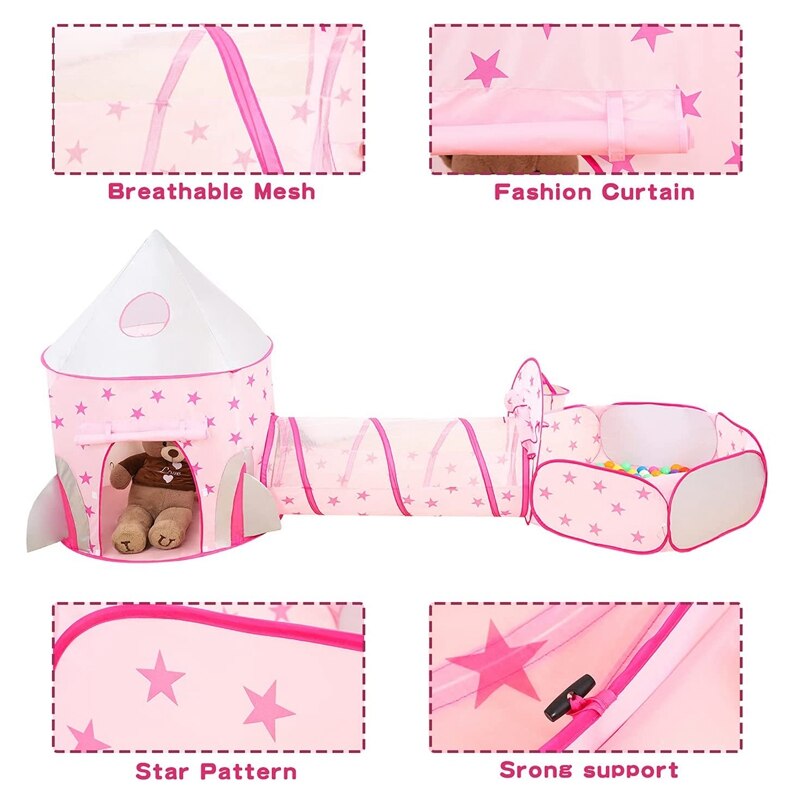 Childrens Zwembad Tent Kasteel Speel Tent Kruipen Tunnel En Bal Pit Opvouwbaar Voor Indoor Of Outdoor Geven Aan Kinderen Beste