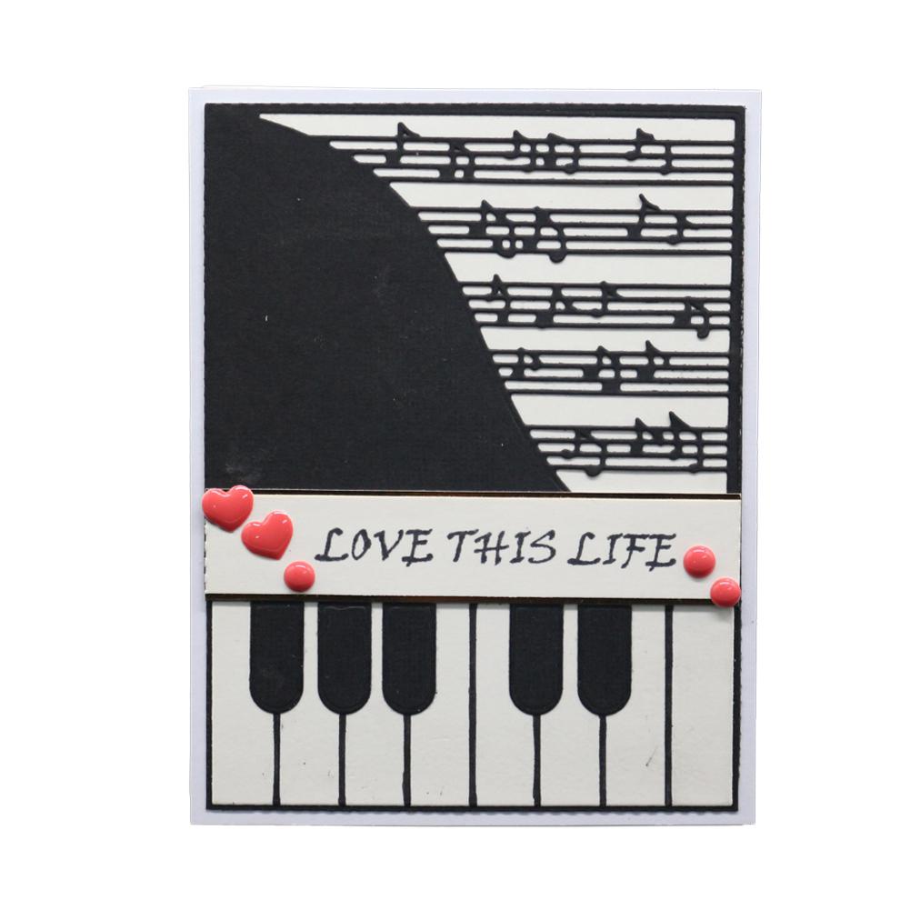 Kuulee Piano Muziek Serie Stansmessen DIY Scrapbooking Ets Stencils