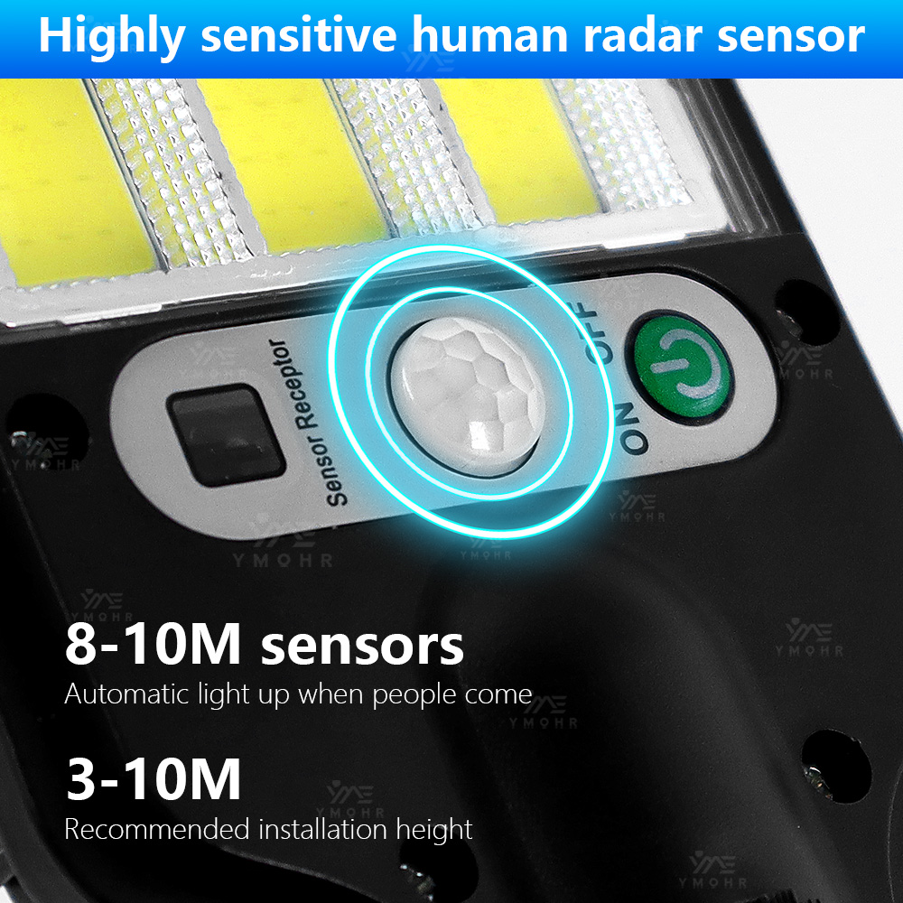 Super Bright Solar Outdoor LED Lamp Motion Sensor Exterior Light High Power Waterproof Lights Wall Street Garden Decoration Lamp