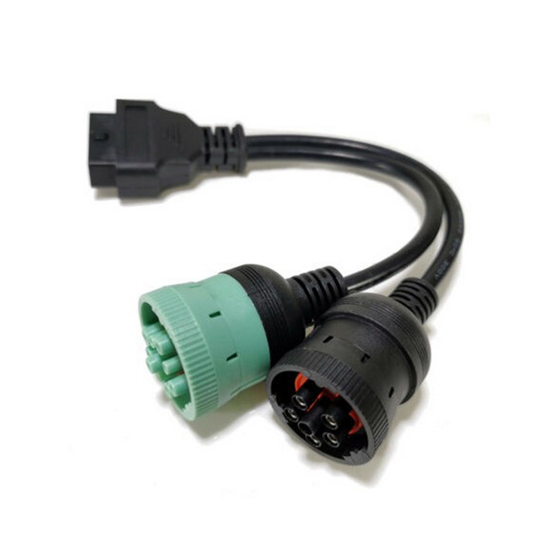 6 Pin J1708 + 9 Pin J1939 Naar 16 Pin OBD2 OBD-II Adapter Kabel Heavy Duty Truck