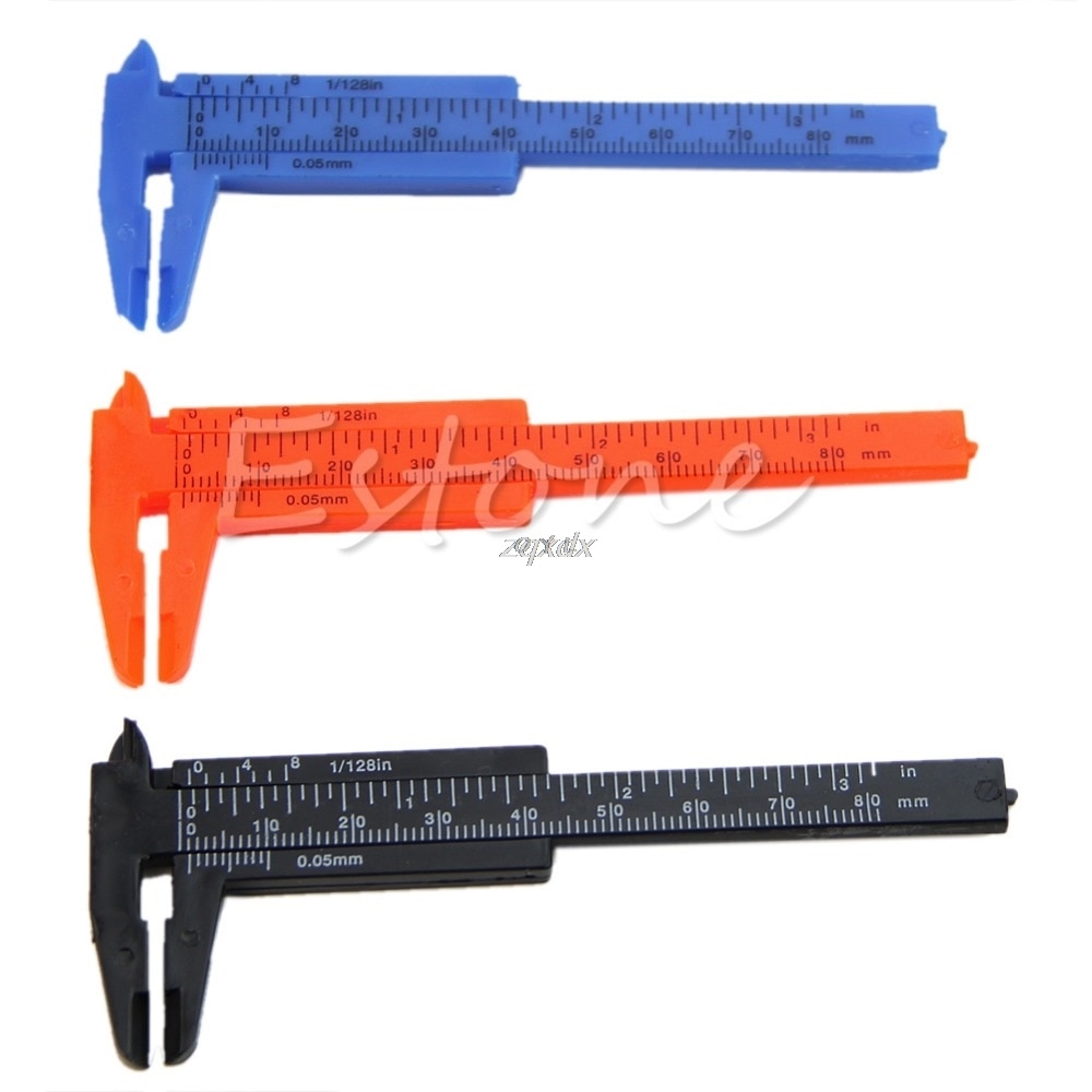1Pc Mini Plastic Ruler Sliding 80mm Vernier Caliper Gauge Measure Tools Z11