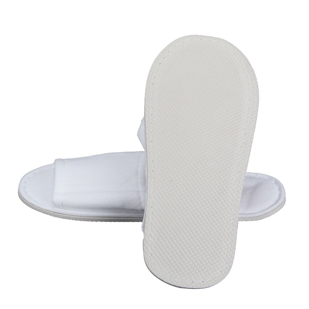 5 Pairs Wegwerp slippers Spa Hotel Gast Slippers Open Teen Badstof Stijl Zachte Witte Schoenen