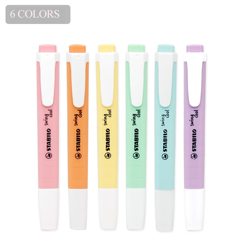 Stabilo Swing Cool Pastel Markeerstift Marker Pennen Macarons Kleuren Pack Van 6 Diverse Kleuren: Default Title