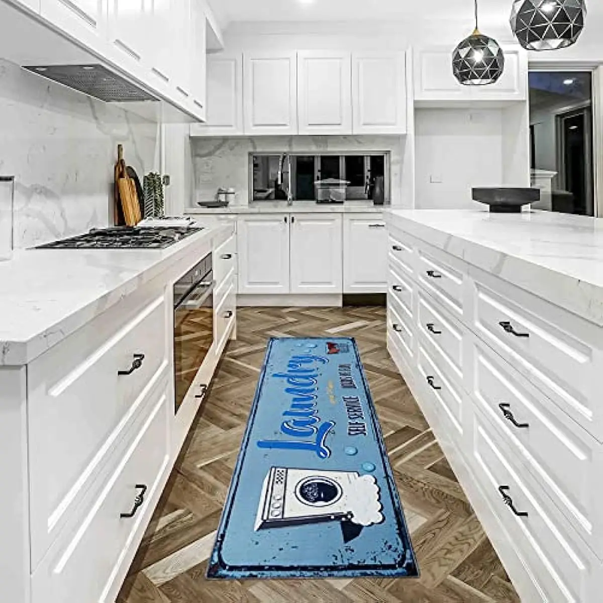 Laundry Room Rug Non-slip Flannel Floor Mat for Washroom Mudroom Kitchen Mat Area Rugs Laundry Runner Rug Tapis Cuisine