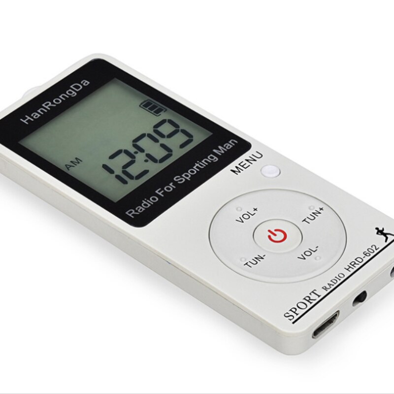 Pocket Radio Receiver FM/AM Radio Digital LCD Display Lock Button Radio with Earphone Mini Portable Radio FM AM