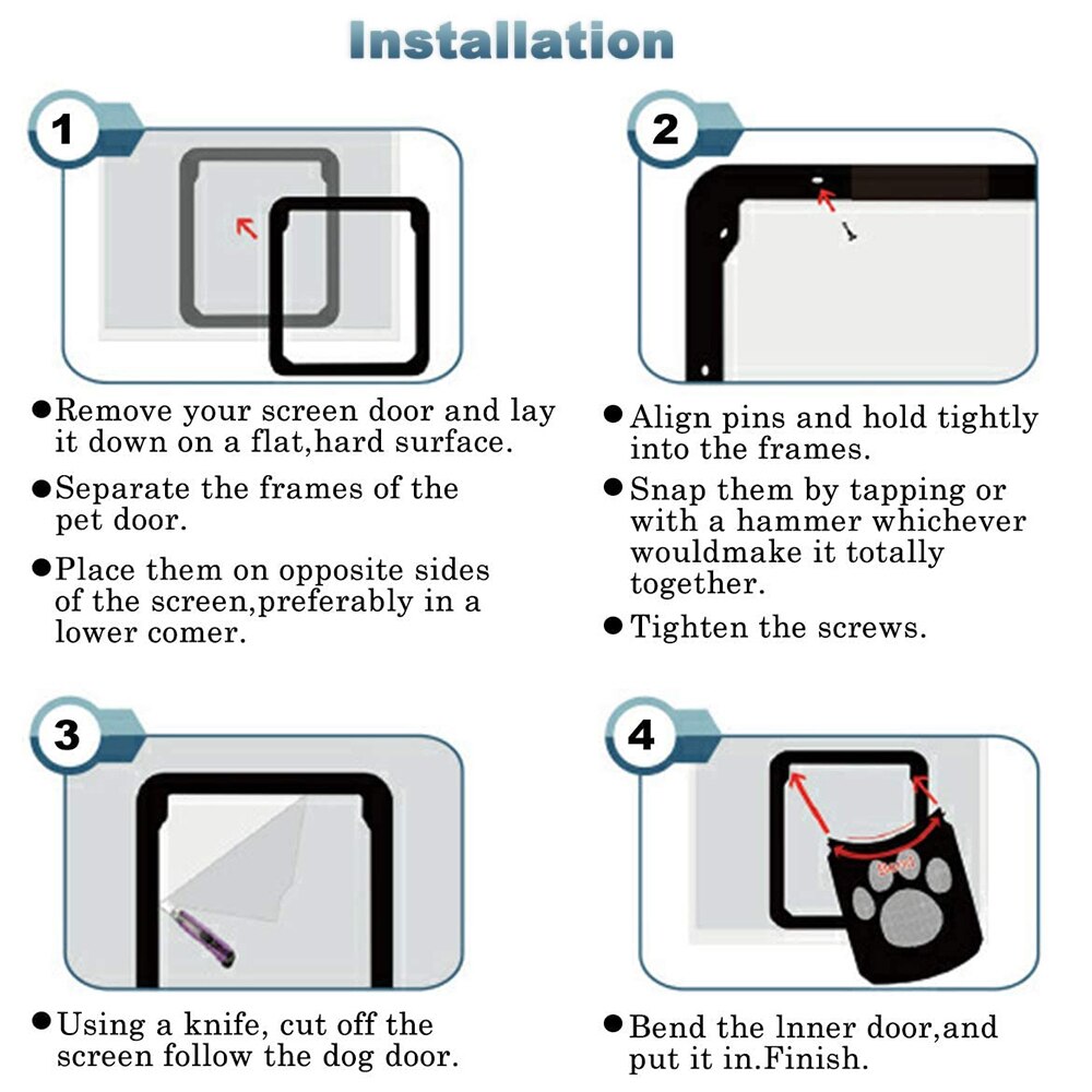 Automatic Lockable Black Pet Sliding Door Freely Gateway for Small To Large Dogs Cats Cat Gate Dog Door for Screen Magnetic Flap