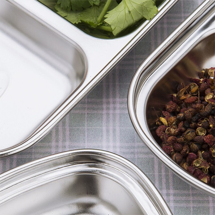 Tableware 18/10#stainless steel Dish seasoning Bowl Condiment Holder Saucer Japanese Korean Saucer Small Plate 2 cases, 3 cases