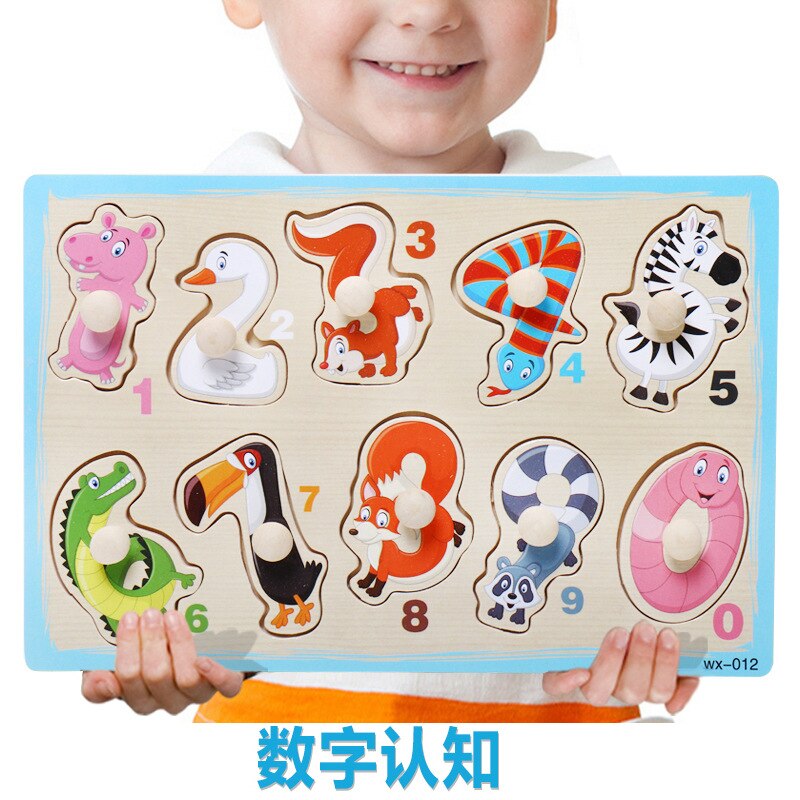 Wooden Puzzles Hand Grab Boards Toys Montessori Tangram Jigsaw Baby Educational Toys Cartoon Vehicle Animals Fruits 3D Puzzles: 2