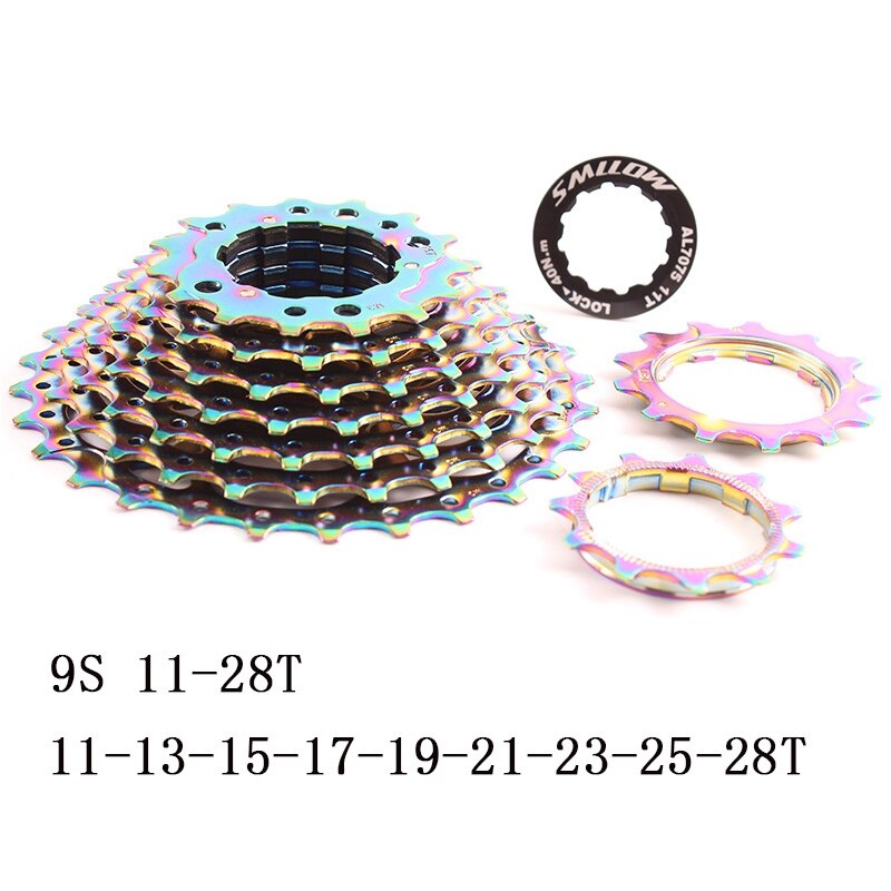 Mtb Fiets Cassette Vliegwiel Kleurrijke Ultralight 9-Speed 11-28T Road Auto Cassette Vliegwiel Voor Mountainbike accessoires