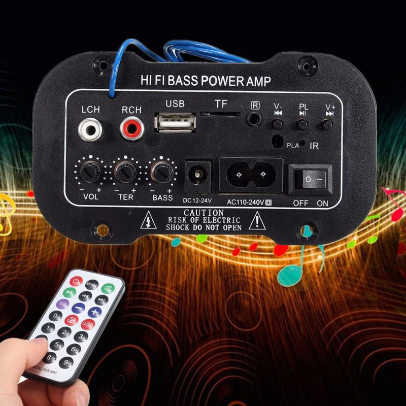 220V Auto Bluetooth 2.1 Hi-Fi Bass Power Amp Mini Auto Auto Versterker Radio Audio Digitale Versterker Usb Tf afstandsbediening