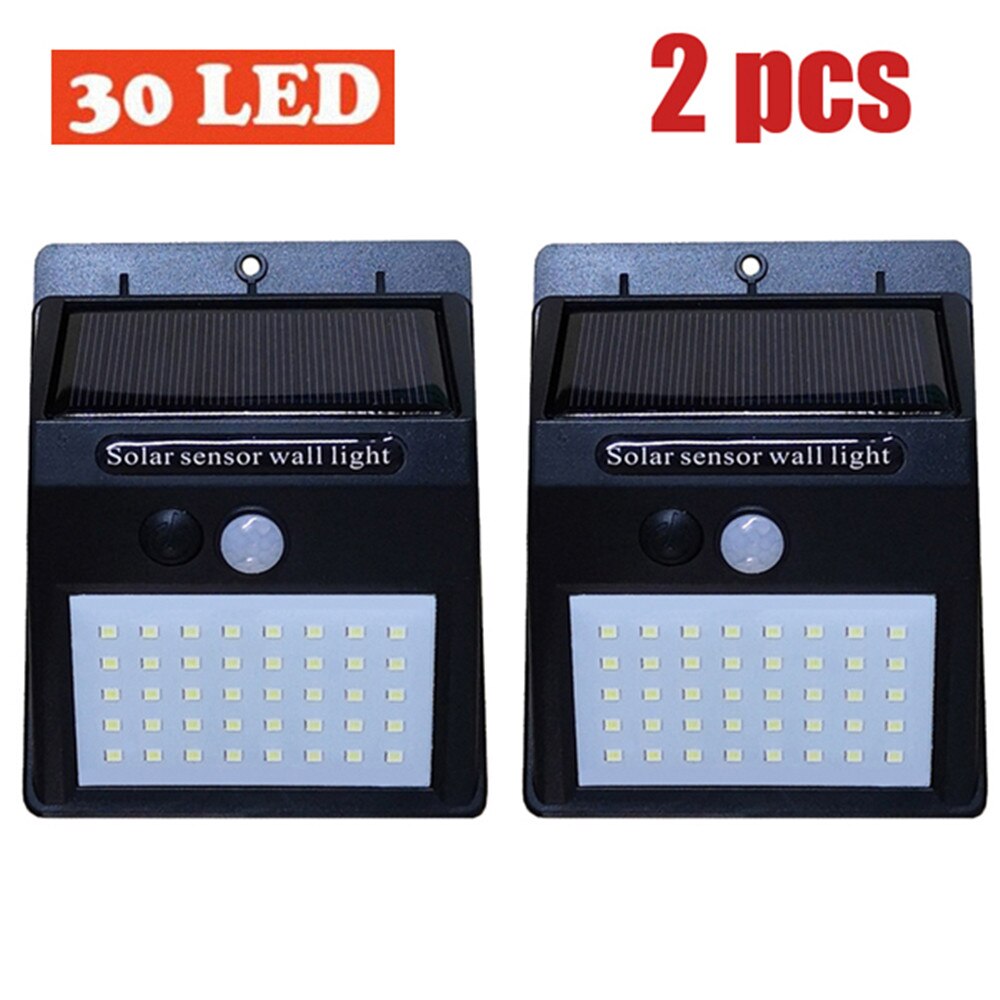 48/30 Led Waterdicht Solar Buitenlamp Outdoor Lamp Motion Sensor Detector Muur Light Path Garage Patio Verlichting Security Night L: Inseparable 2pcs