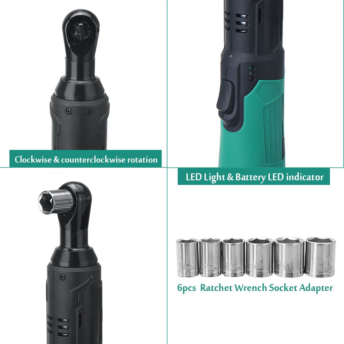 100Nm 42VF Cordless Electric Wrench 3/8 Ratchet Wrench to Removal Screw Nut Car Repair Tool 1x Li-Ion Battery Angle Screwdriver