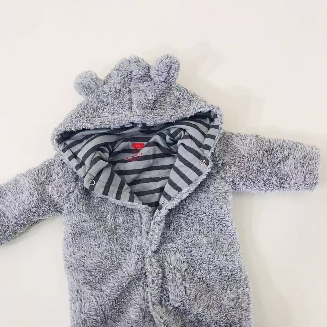 Pasgeboren Lange Mouwen Hooded Jumpsuit Footies Pasgeboren Baby Jongen Meisje Winter Warme Kleding 3-24 Maand Overalls dikte