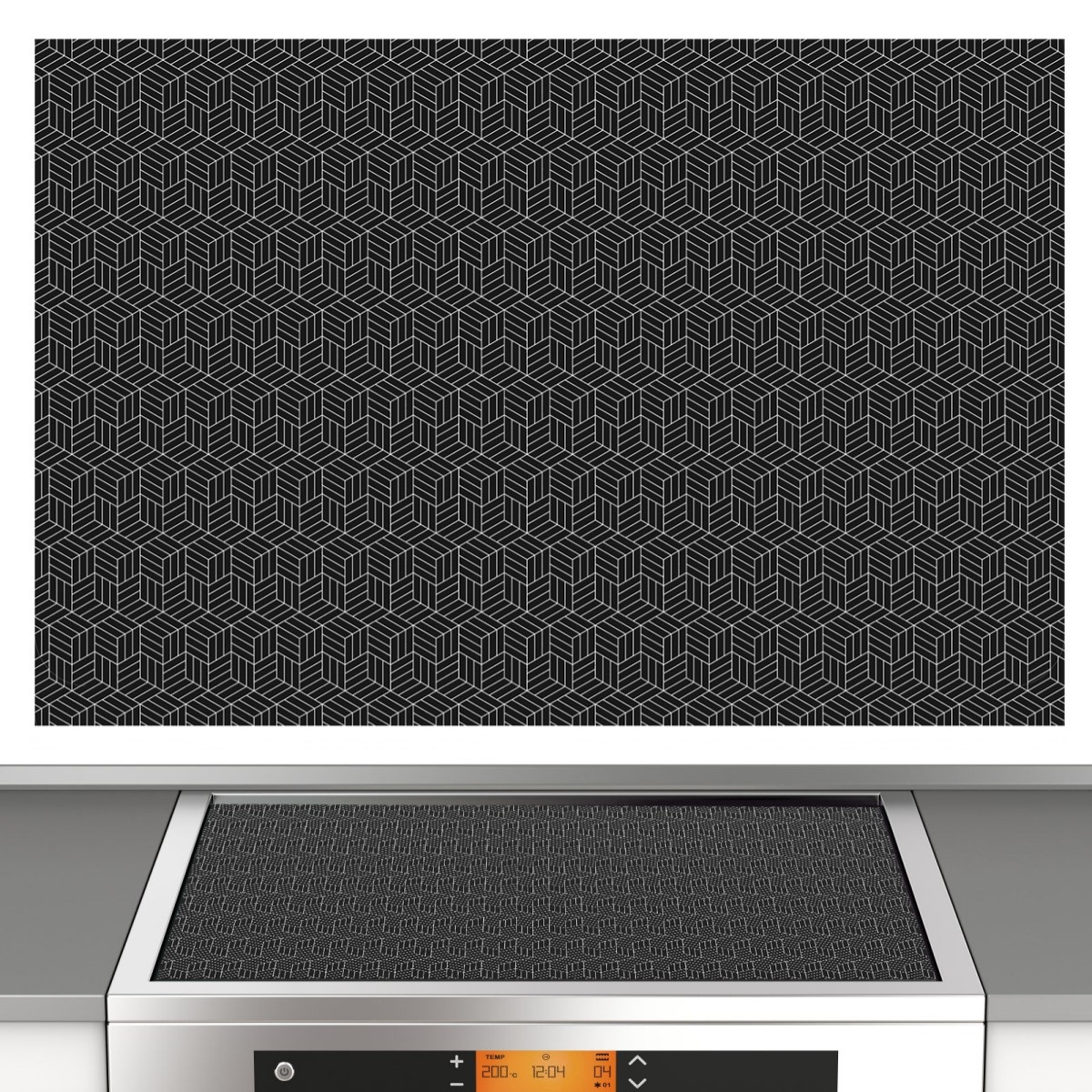 Induction Cooktop Mat Silicone Induction Cooker Covers Kitchen Heat-resistant Non-Slip Induction Cooktop Scratch Protector Mat: L / Red