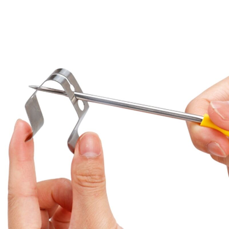 Stainless Steel BBQ Thermometer Probe Clip Holder Anti Rust Scald Preventing Smoke with 3holes