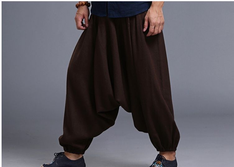 Samurai japonés pantalones de tiro caído Boho pantalones bombachos holgados Hiphop baile de pantalones de chándal de algodón ropa de bebé 71907
