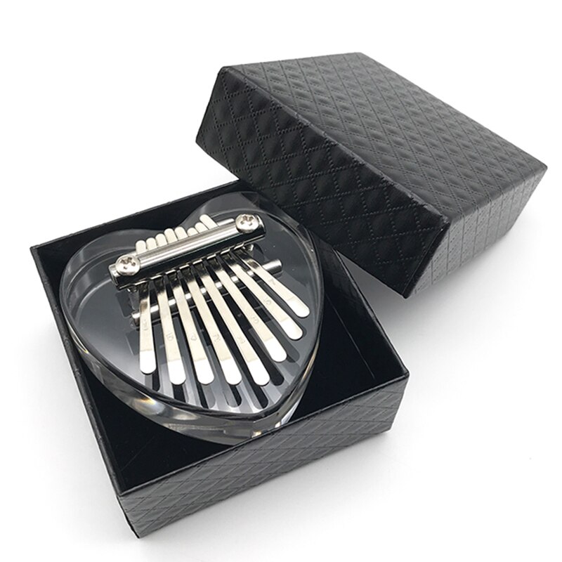 8 Key Mini Kalimba Acrylic Clear Thumb Piano Keyboard Musical Instrument for Beginner Kids Girlfriend Travel Entertainment
