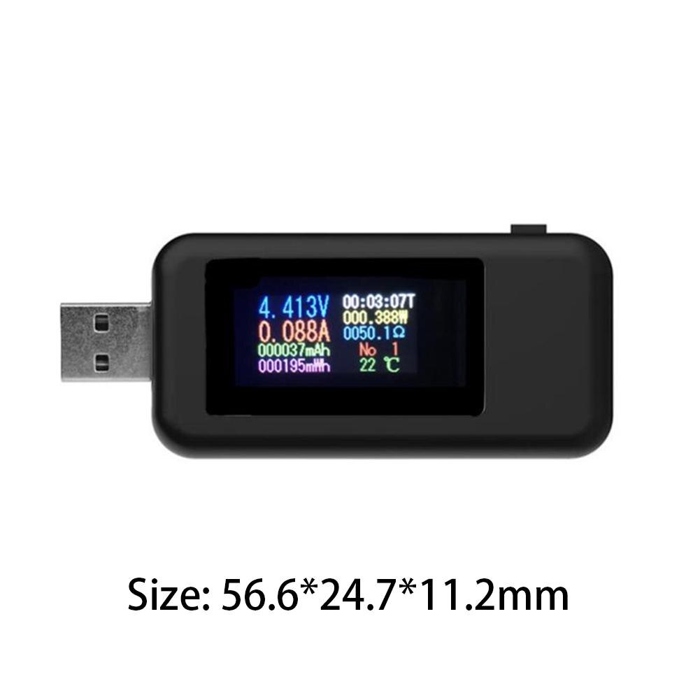 Usb Spanning Tester Detector Meter Digitale Huidige Voltmeter Ampèremeter Capaciteit Monitor Detection Analyzer Testen Gereedschap Usb Tester: 02 Black