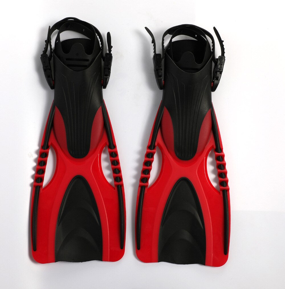 Lightweight Long Fins Diving Fins Swimming Diving Equipment Adult Adjustable One-piece Assisted Long Duck Webs Scuba Swim Fins: Red / S M(37-40)