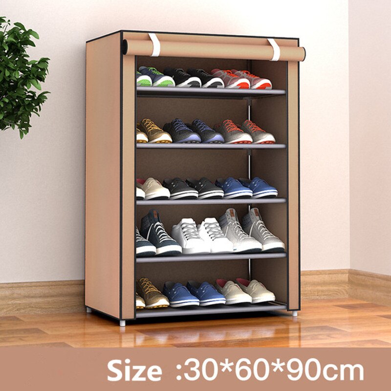 Simple sko skab sko opbevaring sko holder organizer non-woven stof opbevaring sko rack støvtæt opbevaring sko skab: F6