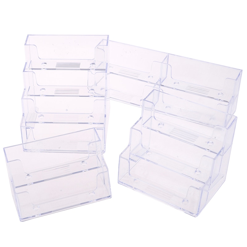 Desktop Office Business Card Holder Stand Clear Transparent Acrylic Counter Top Display Stand Desk Accessories